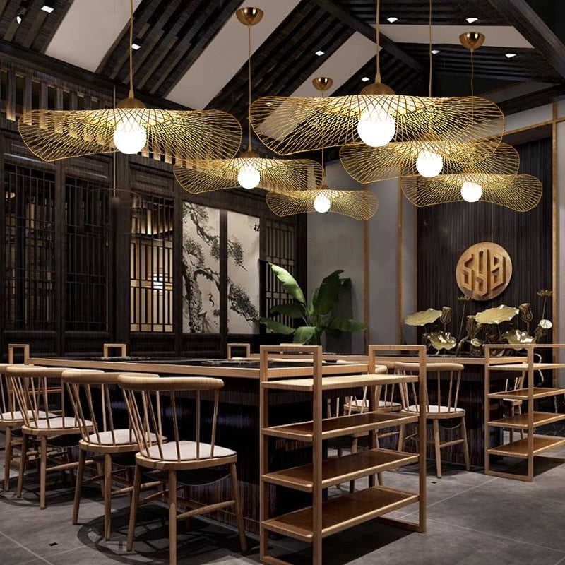 JAPANESE RATTAN SHADE LAMP