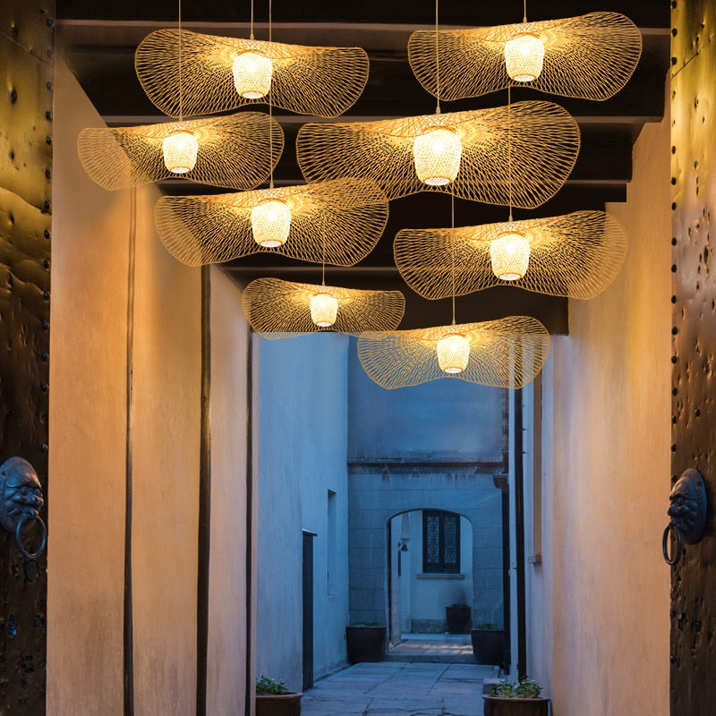 JAPANESE RATTAN SHADE LAMP