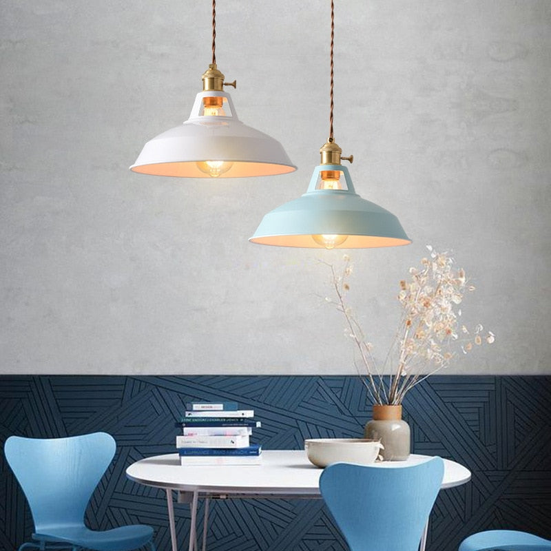Retro Industrial style Colorful Restaurant kitchen home lamp Pendant light Vintage Hanging Light lampshade Decorative lamps