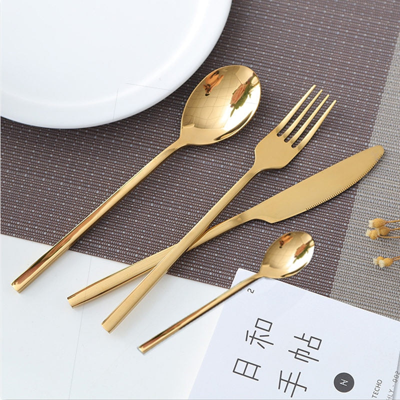 GOLD TABLEWARE 24 PCS SET