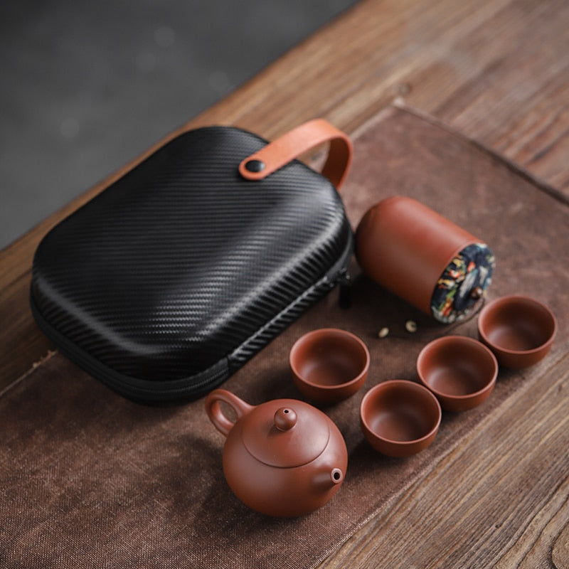 PORTABLE CERAMIC TEAPOT SET