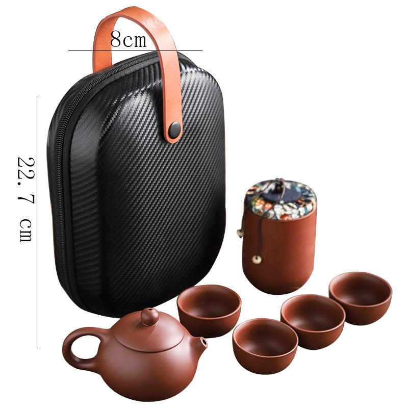 PORTABLE CERAMIC TEAPOT SET