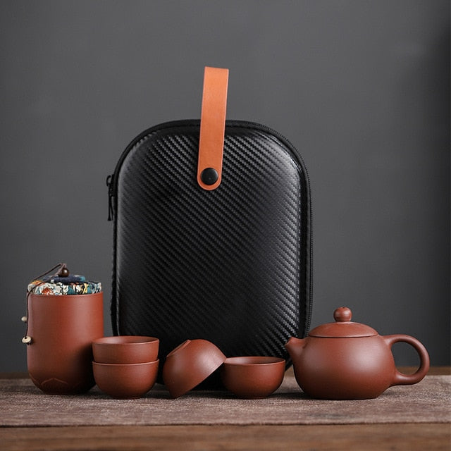 PORTABLE CERAMIC TEAPOT SET