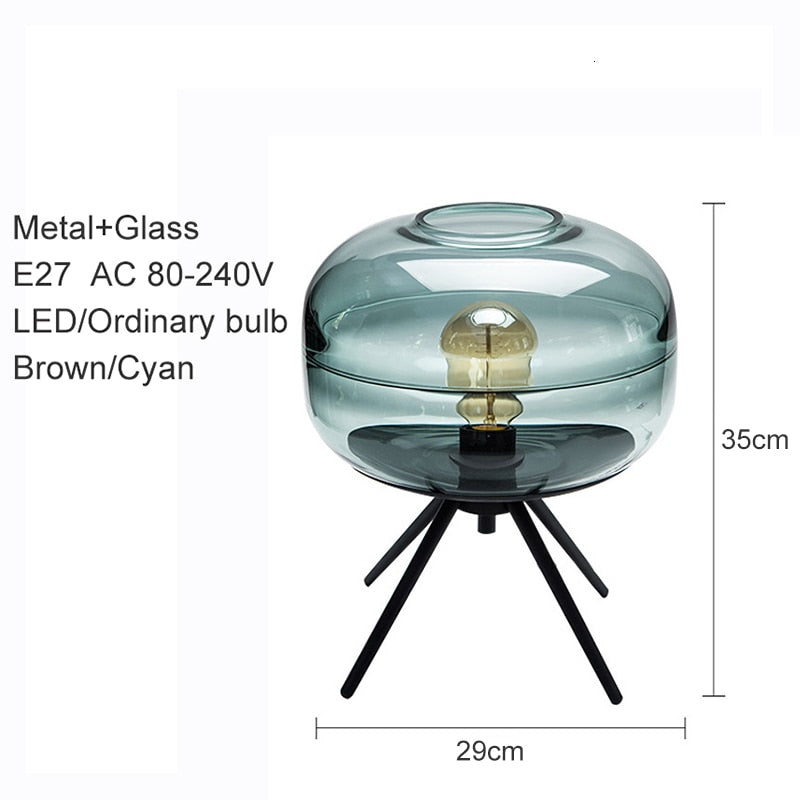 INDUSTRIAL VIBE TRIPOD GLASS TABLE LAMP