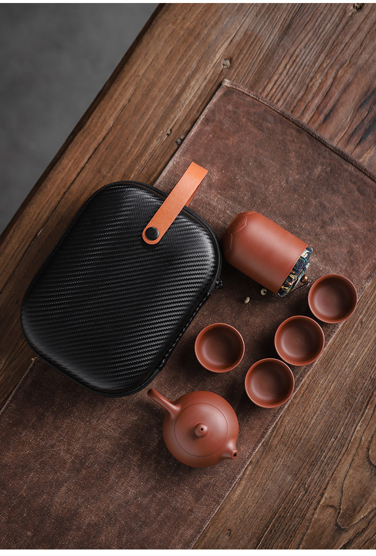 PORTABLE CERAMIC TEAPOT SET