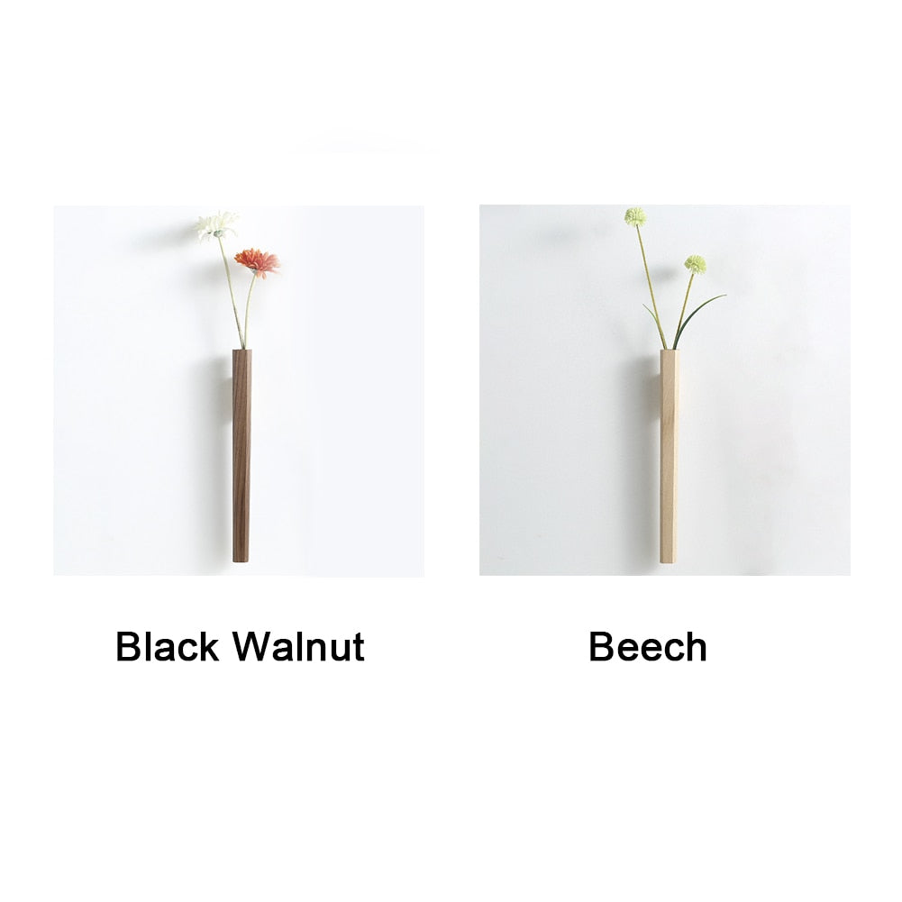 ELSY - MODERN MINIMALISTIC WOODEN FLOWER WALL MOUNTED VASE