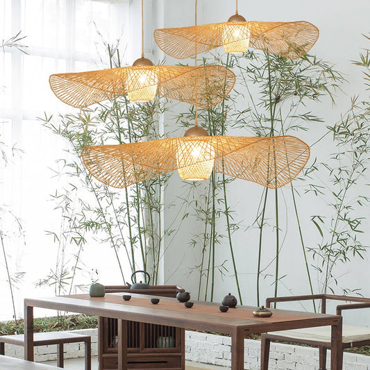 JAPANESE RATTAN SHADE LAMP