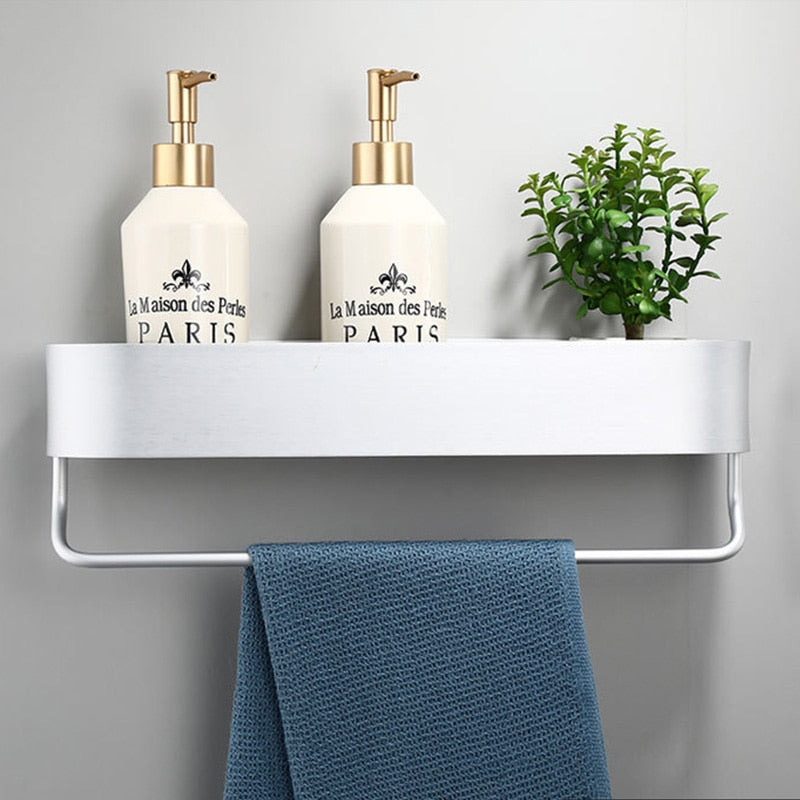 BLACK BATHROOM SHELF