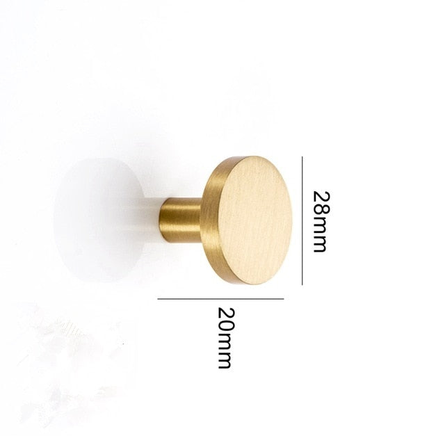 BRASS GOLD MODERN ROUND WALL HOOKS