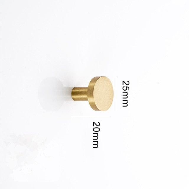 BRASS GOLD MODERN ROUND WALL HOOKS