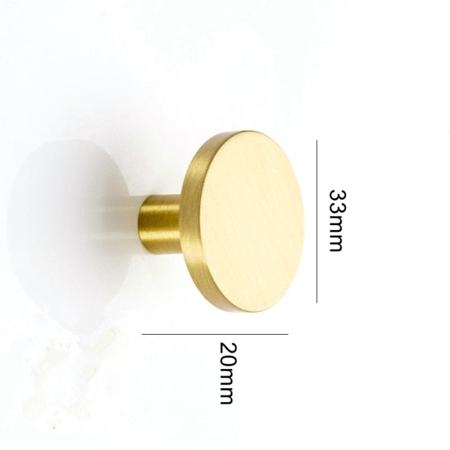 BRASS GOLD MODERN ROUND WALL HOOKS