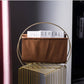 LEATHER AND METAL MAGAZINE SHELF