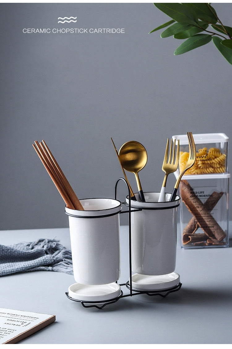 VINTAGE LOOK CERAMIC TABLEWARE STORAGE