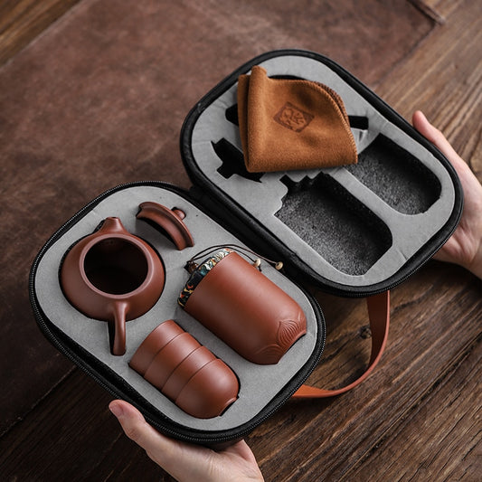 PORTABLE CERAMIC TEAPOT SET
