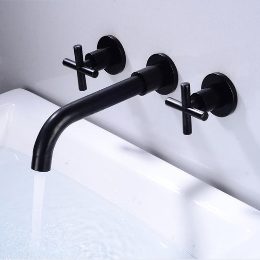 MODERN DOUBLE HANDLE WALL MOUNTED FAUCET