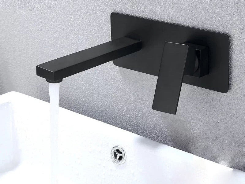 MODERN BLACK WALL MOUNT FAUCET