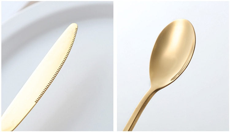 GOLD TABLEWARE 24 PCS SET