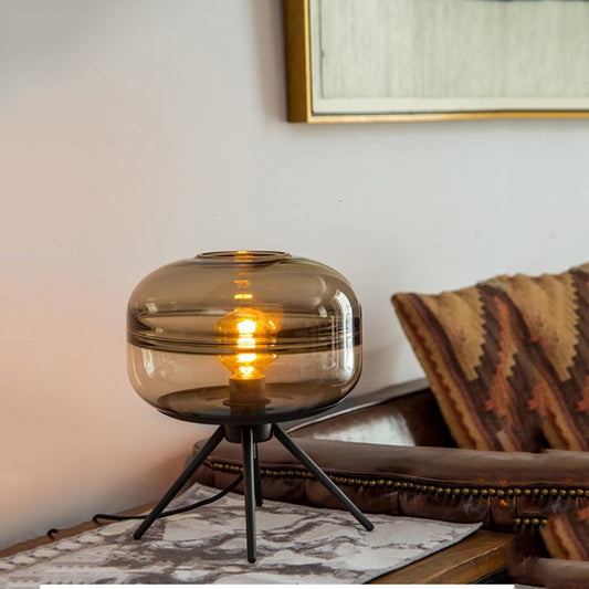INDUSTRIAL VIBE TRIPOD GLASS TABLE LAMP