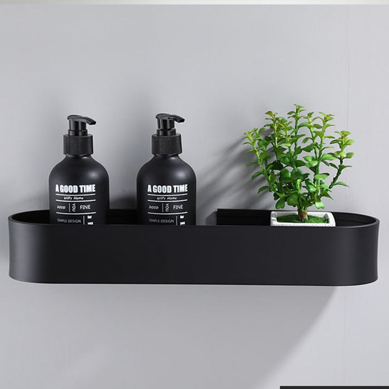 BLACK BATHROOM SHELF