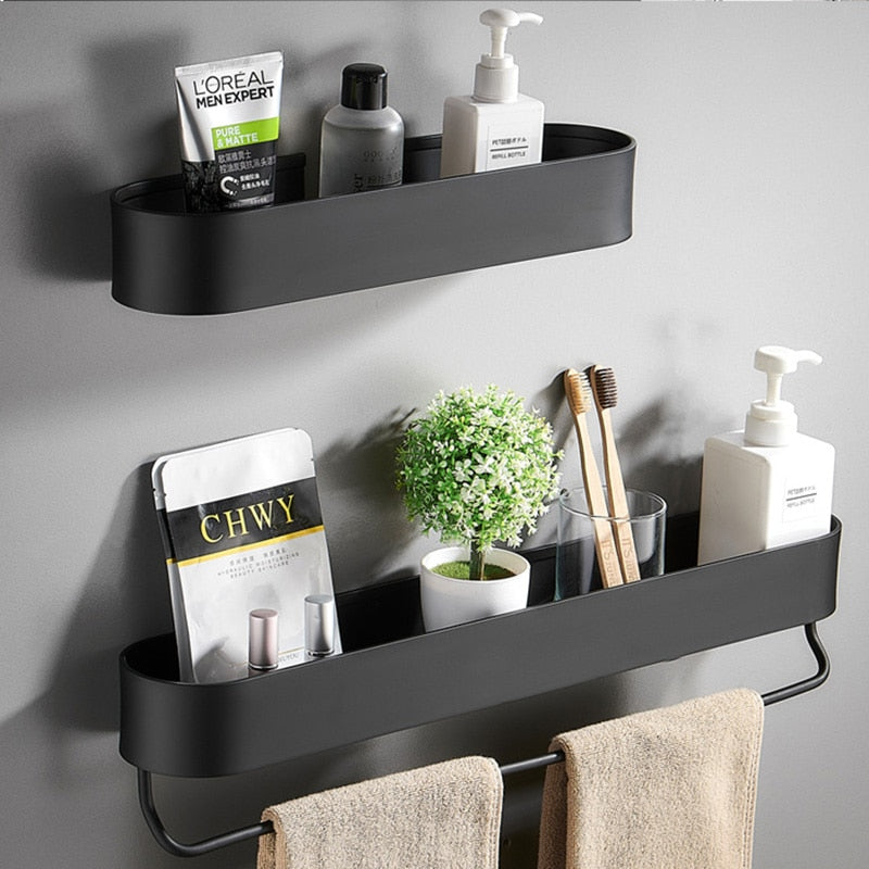 BLACK BATHROOM SHELF