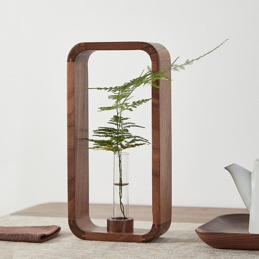 HANDMADE SOLID WOOD FOWER VASE