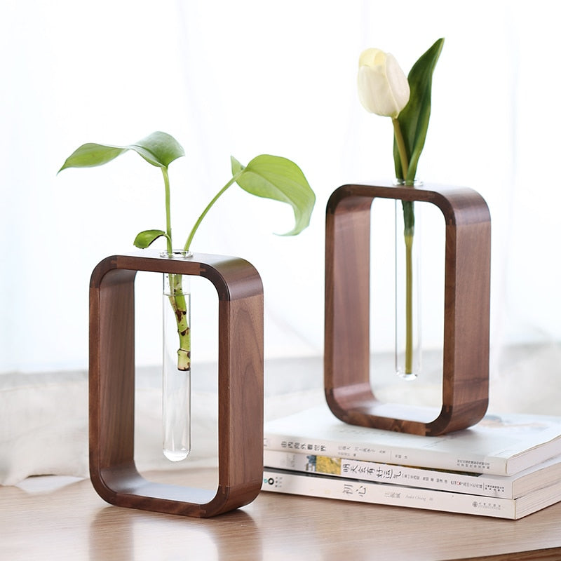 HANDMADE SOLID WOOD FOWER VASE