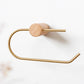 JAPANESE STYLE WOOD AND BRASS TOILET PAPER HOLDER