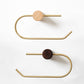 JAPANESE STYLE WOOD AND BRASS TOILET PAPER HOLDER