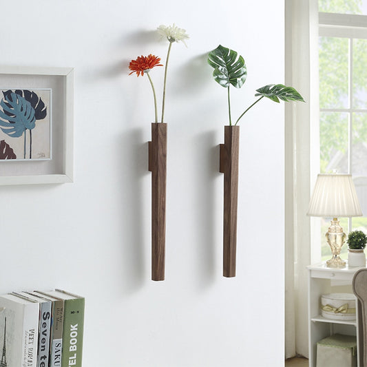 ELSY - MODERN MINIMALISTIC WOODEN FLOWER WALL MOUNTED VASE