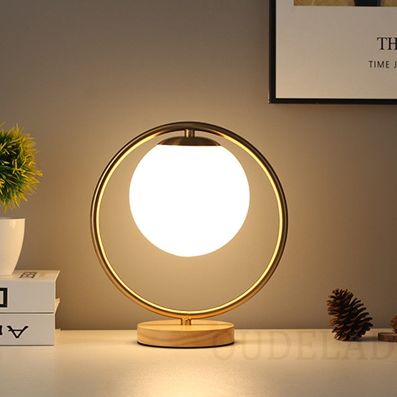 COE GLASS BALL TABLE LAMP