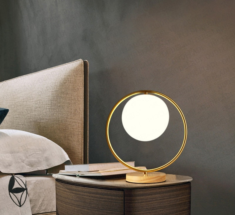 COE GLASS BALL TABLE LAMP